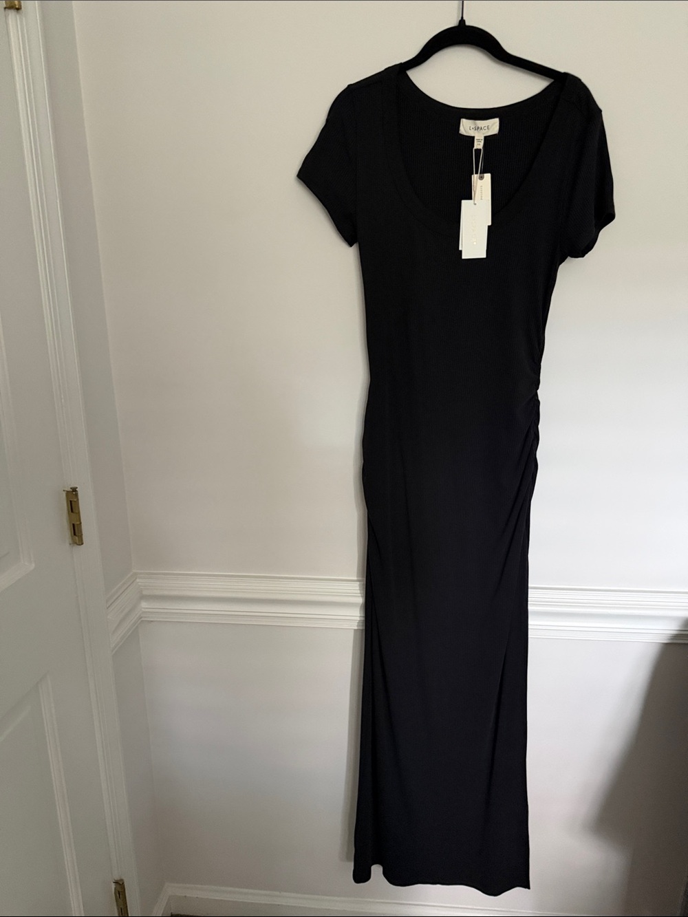 LSpace dress from Anthropologie Black Short-Sleeve Scoop Neck Maxi Dress